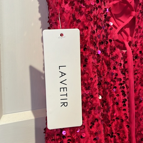 New Lavetir hot pink sequined prom dress - Picture 10 of 10